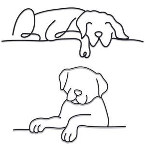 Metal Dog Wall Decor | Minimalist Room & Living Room Wall Decor (sleeping🥳